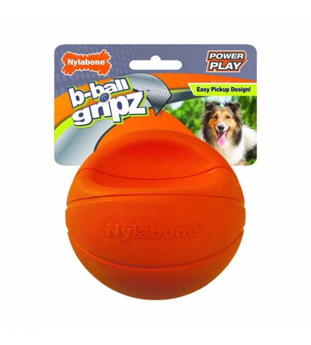 Nylabone Power Play Dog Basketball B-Ball Gripz (Medi..