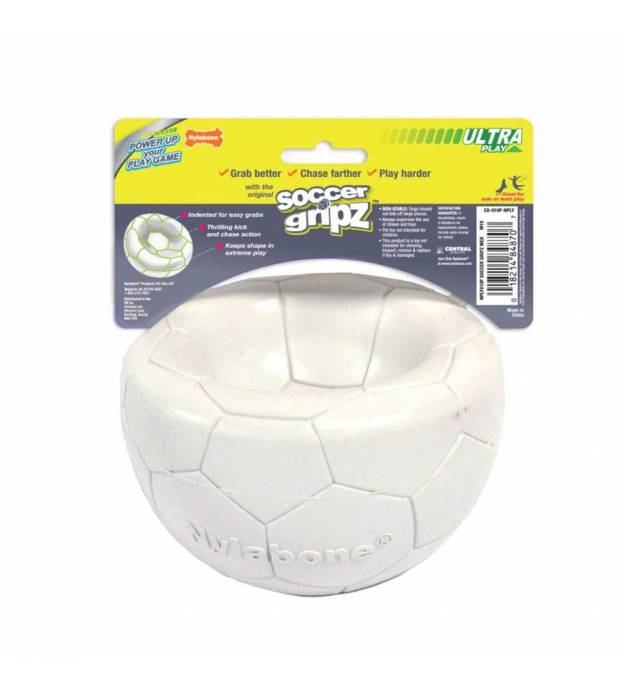 Nylabone Power Play Gripz Dog Soccer Ball Toy (Medium)