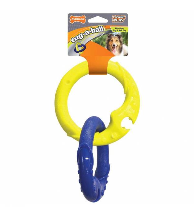 Nylabone Power Play Tug-a-Ball 2-in1 Ball and Tug Toy..