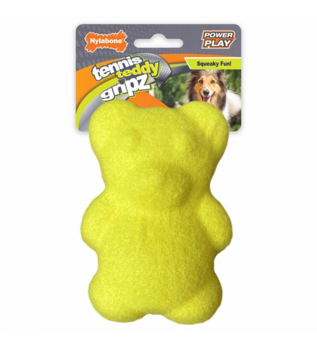 Nylabone Power Play Tennis Teddy Gripz Bear Dog Toy