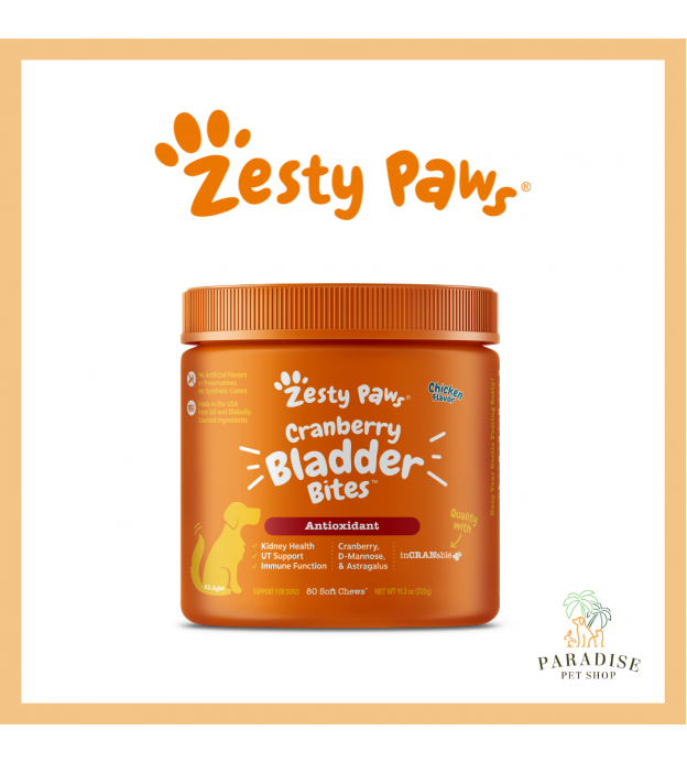 Zesty Paws Cranberry Bladder Bites Chicken Flavor Dog..