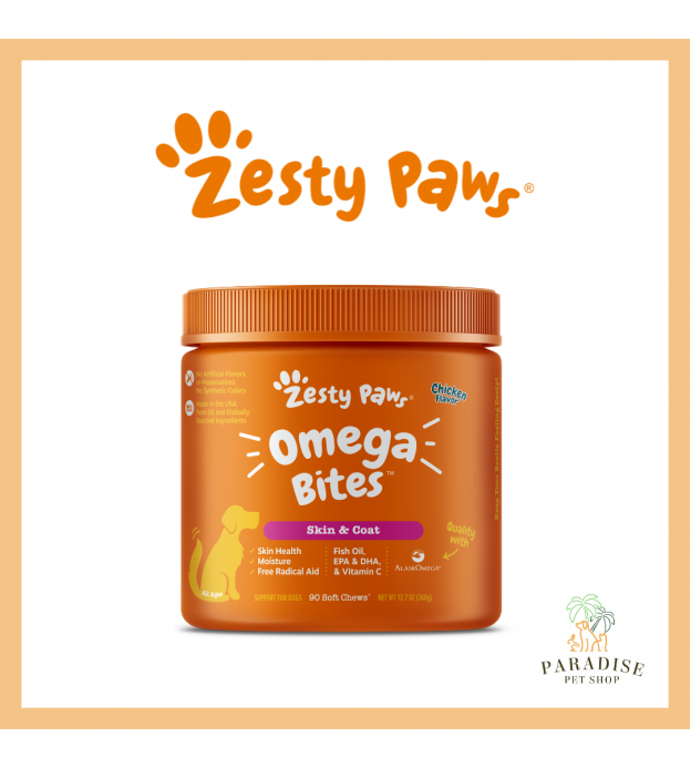 Zesty Paws Omega Bites Chicken Flavor Dog Supplement ..