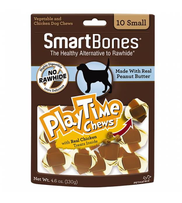 SmartBones PlayTime Chews Peanut Butter Small/Medium