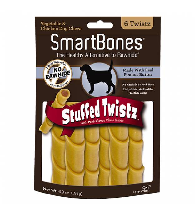 SmartBones Peanut Butter Stuffed Twistz (6 pieces)