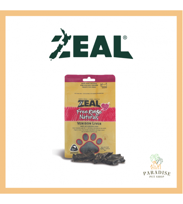 Zeal Free Range Air Dried Dog Treats (Venison Liver)